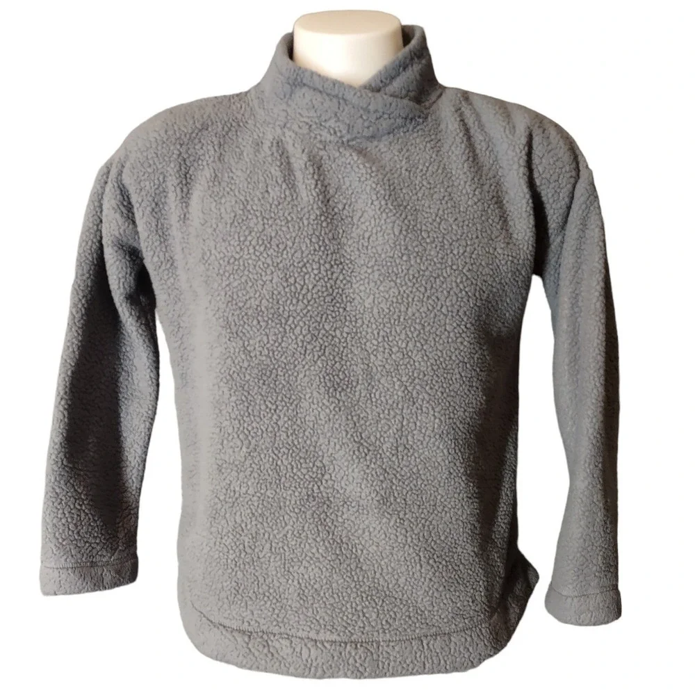 Jane and Bleecker Fleece Sweatshirt Small Womens Cozy Core Cabin Core Gray Wrap